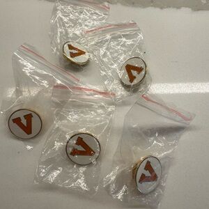 UVA White and Orange V Logo Pins
